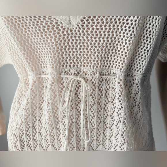 NWT CALVIN KLEIN linen & cotton cream beach cover up tunic SWIM summer dress M - Picture 9 of 12